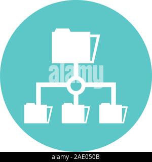 folders files documents network icons Stock Vector
