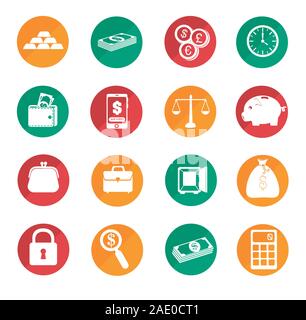 bundle of business set icons Stock Vector