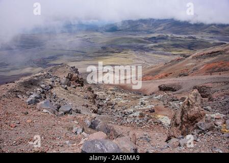 View from Jose Rivas refuge on Cotopaxi volcano, Cotopaxi National Park, Ecuador Stock Photo