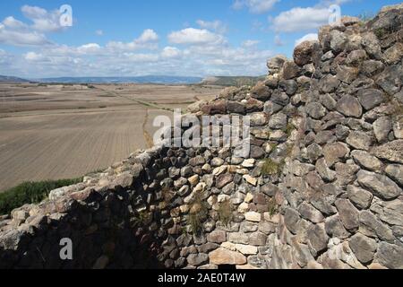 Italy, Barumini - 2019-09-30 : Su Narixi, a nuragic archaeological site in Central Sardinia. Su Nuraxi is a settlement consisting of a seventeenth cen Stock Photo