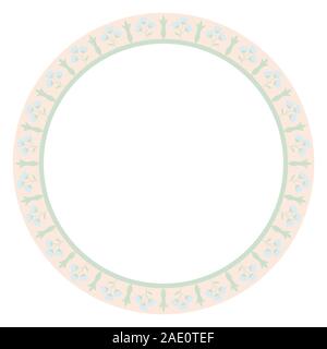Decorative plate with round floral ornament. Circular floral frame. Fashion background with ornate dish. Vector illustration EPS10 Stock Vector