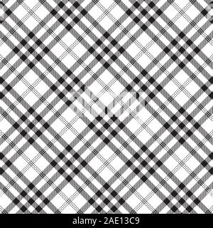 Tartan black and white seamless pattern. Texture for plaid, tablecloths, clothes, shirts, dresses, paper, bedding, blankets, quilts and other textile Stock Vector