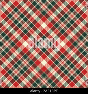 Tartan red and green seamless pattern. Texture for plaid, tablecloths, clothes, shirts, dresses, paper, bedding, blankets, quilts and other textile pr Stock Vector