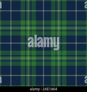 Tartan green and blue seamless pattern. Texture for plaid, tablecloths, clothes, shirts, dresses, paper, bedding, blankets, quilts and other textile p Stock Vector