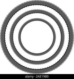 Rope set in different sizes on white background. Stock Vector