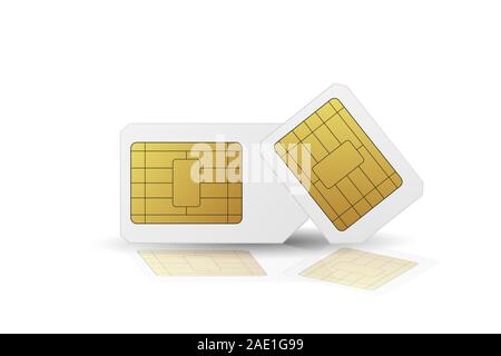 Standard SIM cards set. Vector illustration. Mobile networks. Stock Vector