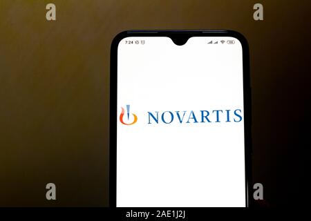 In this photo illustration, the NOVARTIS logo is seen displayed on the ...