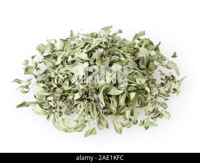Heap of dry thyme isolated on white background Stock Photo