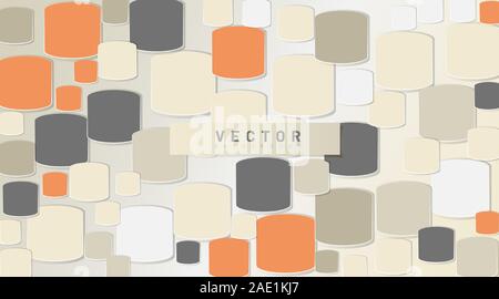 abstract vector background. rounded square shape. 3D design Stock Vector