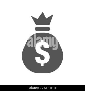 Money bag icon with dollar sign. Vector illustration in flat style. EPS 10 Stock Vector