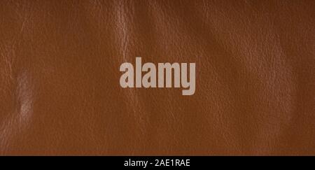 brown leather surface texture, panoramic leather texture background Stock Photo