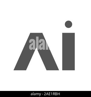 AI letters sign. Vector illustration. Dark gray color. EPS 10 Stock Vector