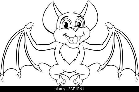 Cute Halloween Bat Cartoon Character Stock Vector