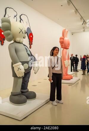 Companion and Accomplice by Brian Donnelly aka KAWS sculptor and graffiti artist exhibition at National Gallery of Victoria NGV Melbourne Australia. Stock Photo