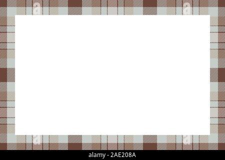 Vintage frame vector. Scottish border pattern retro style. Beauty empty background, template for photo, portrait, album. Tartan plaid ornament. Stock Vector
