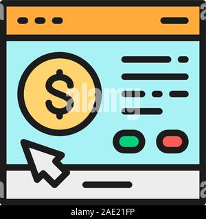 Site loan application flat color line icon. Isolated on white background Stock Vector