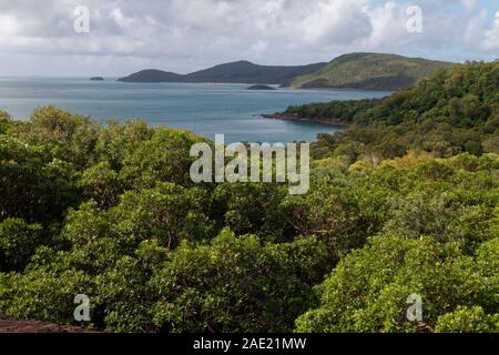 Whitsundays archipelago on Coral Sea, Australia Stock Photo