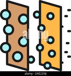 Dirty air filtration flat color line icon. Isolated on white background Stock Vector