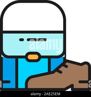Italian shoes and bags, fashion flat color line icon. Stock Vector