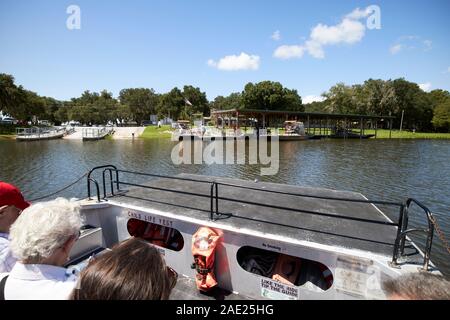 tourists on board boggy creek airboat rides lake tohopekaliga central florida usa Stock Photo