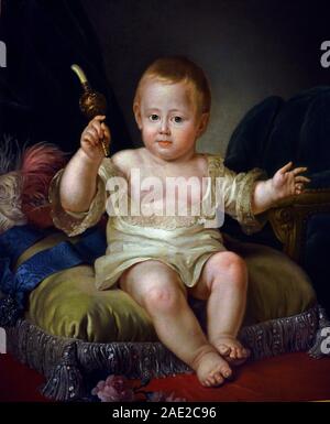 Grand Duke Alexander Pavlovich as a Child, Later Tsar Alexander I 1780.  Jewels of Russian imperial court, 18th-19th Century, Russia. Stock Photo