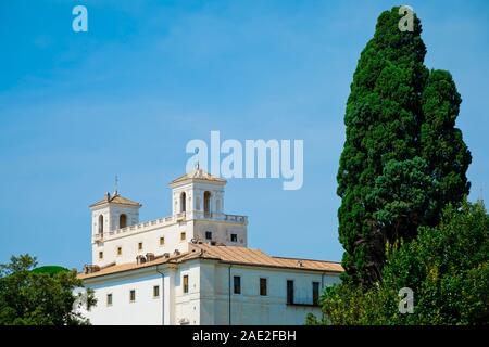 Villa Medici, a Mannerist villa and complex within the grounds of Villa Borghese gardens, on Pincian Hill, housing the French Academy in Rome Stock Photo