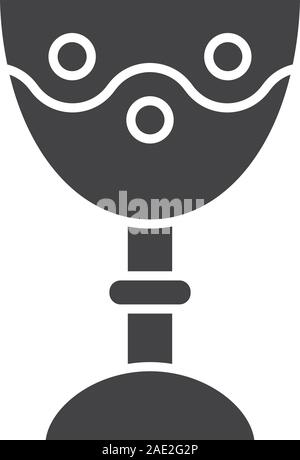 Church goblet glyph icon. Chalice silhouette symbol. Holy water bowl. Negative space. Vector isolated illustration Stock Vector