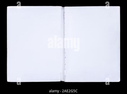 Inside part of a White Book Front Cover isolated on a black background. Stock Photo