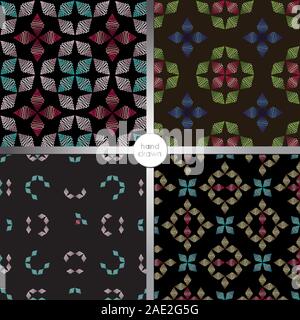Elegant seamless pattern. Tracery of swirls and decorative leaves on a  black background. Vintage style. It can be used for printing on fabric,  wallpap Stock Vector Image & Art - Alamy