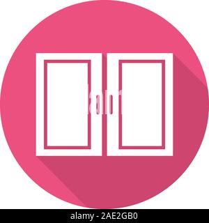 Kitchen cabinet flat design long shadow icon. Vector silhouette symbol Stock Vector