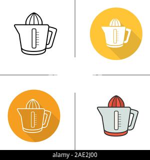 Juicer icon. Flat design, linear and color styles. Squeezer. Isolated vector illustrations Stock Vector