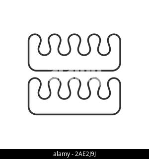 Pedicure toe separators linear icon. Thin line illustration. Contour symbol. Vector isolated outline drawing Stock Vector
