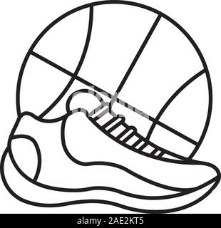 Basketball shoe and ball linear icon. Thin line illustration. Contour symbol. Vector isolated outline drawing Stock Vector Image Art Alamy