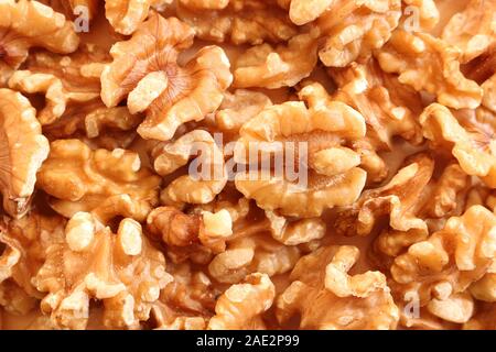 Close up of shelled walnut halves Stock Photo