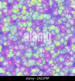Abstract seamless background of colorful spots like paving stones or mosaic glass. Imitation of artistic watercolor drawing pattern in form of network Stock Photo
