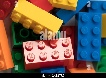 Classic Coloured Lego Bricks - Macro Stock Photo