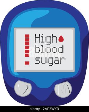 blood sugar level control device showing high blood sugar vector illustration on a white background isolated Stock Vector