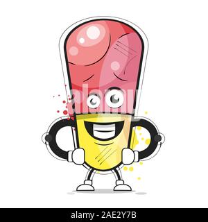 Capsule Pill Isolated On A White Background Stock Vector