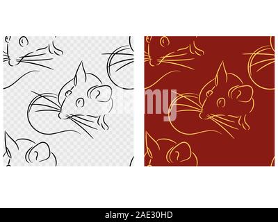 Rat 2020 new year, great design for any purposes. Calendar 2020 year. Abstract rat for decorative design. Holiday decoration. Stock Vector