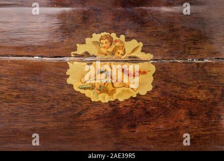 Image of  little angels in the baroque style of antique countertop Stock Photo