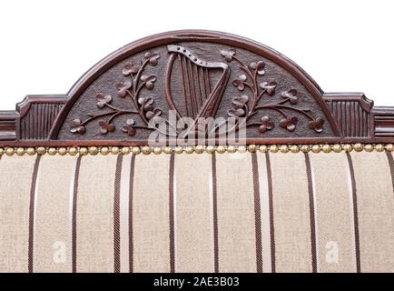 design wooden carved background of antique palmette Stock Photo
