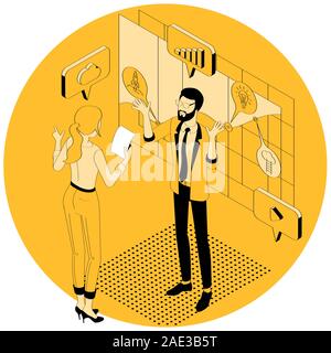 Financial consultations mobile app template. Stock Vector