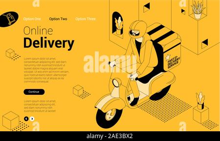 express delivery isometric concept Stock Vector