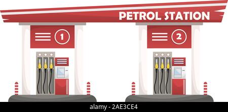 Vector illustration of a car filling station. Isolated illustration. Stock Vector