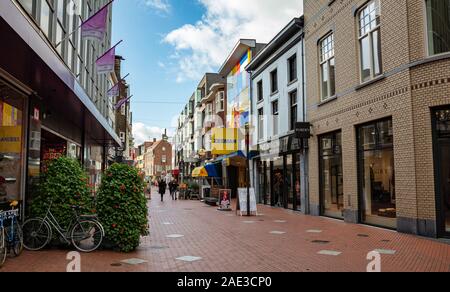 Eindhoven, Netherlands October 10, 2019. Urban scene, People outdoors for shopping in the city center, autumn sunny day Stock Photo