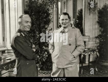Romanian dictator Ion Antonescu and Third Reich Reichsmarsher Hermann Göring during a meeting at the Belvedere Palace in Vienna.    Photo Information Stock Photo