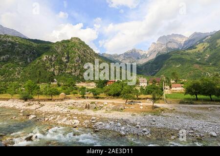 Little Village Theth in the dinaric alps in Albania Stock Photo