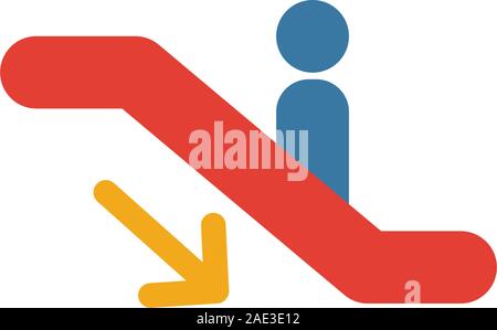 Escalator Down icon. Simple element from shopping center sign icons collection. Creative Escalator Down icon ui, ux, apps, software and infographics Stock Vector