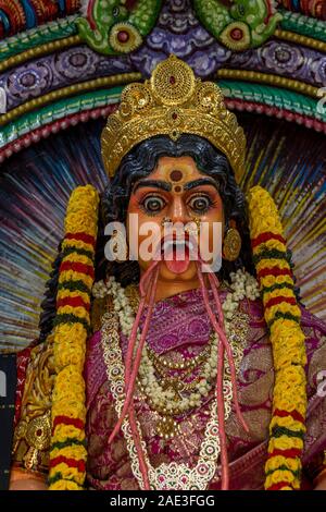 Colorful statues in a Hindu Temple Stock Photo