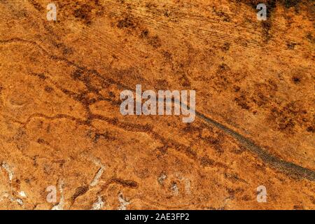 Abstract texture of plain landscape countryside from drone pov Stock Photo